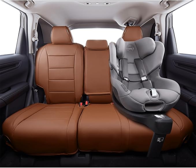 EKR Car Rogue Seat Covers 2014-2020(No Sport),Leatherette Full Set | Custom Fit for Nissan Rogue(Not for Sport) S/SV/SL 2014-2020,Faux Leather(Brown) - Image 7