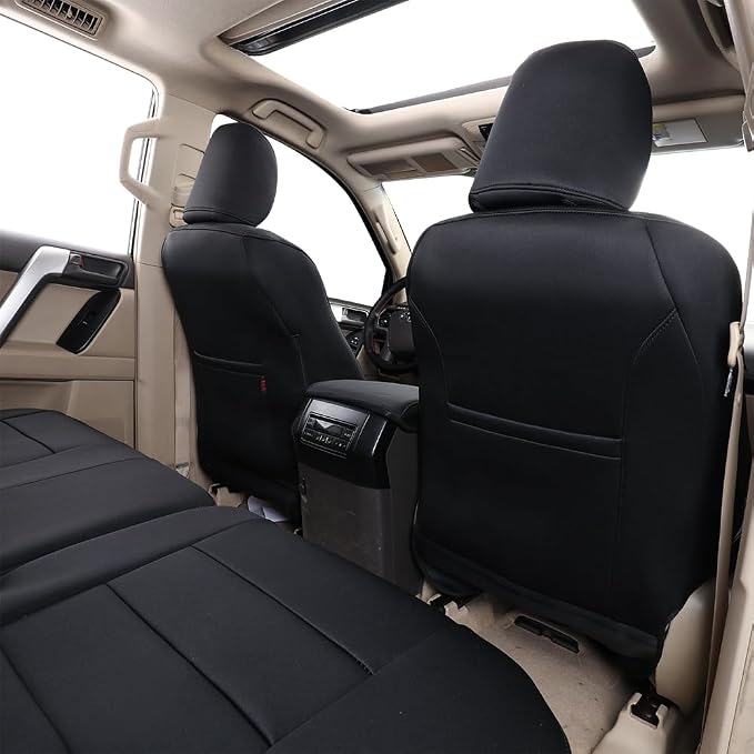 EKR Car Seat Covers Custom Fit for Toyota 4Runner(5 Seats) Full Set | for Toyota 4Runner 2003-2009(Power Front Seats)Airbag Compatible,Waterproof Pet-resistant Protection,Neoprene(Black) - Image 3