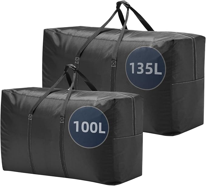 Extra Large travel duffel bag with Strong Handles, Waterproof duffel bag, Durable Zippers, Extra Large Storage Totes for Space Saving and Moving Supplies by Unknown