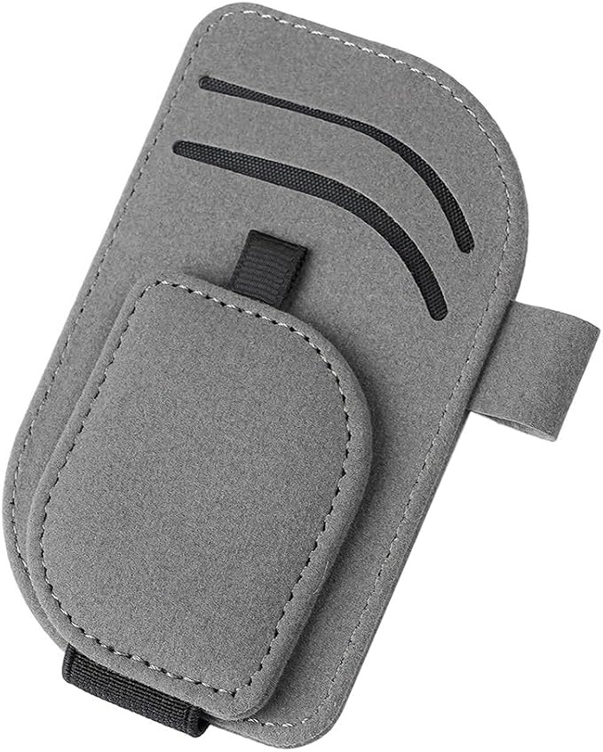 Car Sun Visor Organizer, Multi-Pocket Vehicle Sunglass Card Holder with Pen Slot, Automotive Interior Sunshade Glasses Storage Organizer, Universal Fit (Gray) - Image 7