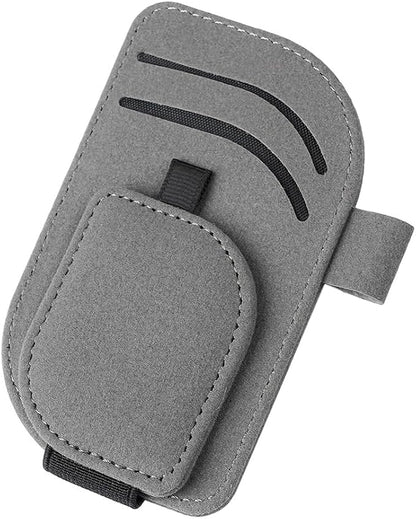 Car Sun Visor Organizer, Multi-Pocket Vehicle Sunglass Card Holder with Pen Slot, Automotive Interior Sunshade Glasses Storage Organizer, Universal Fit (Gray) - Image 7