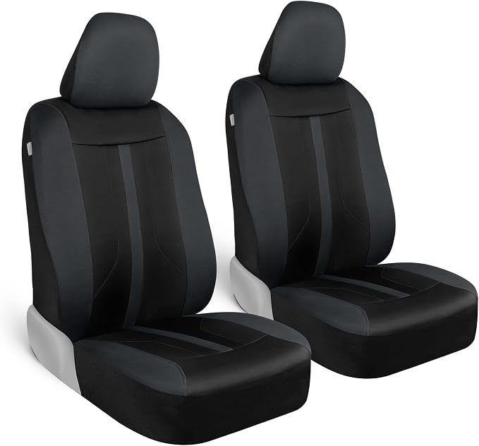 Motor Trend Gray Cloth Car Seat Covers for Front Seats – Premium Automotive Bucket Seat Covers, Made for Vehicles with Removable Headrests, Interior Covers for Car Truck Van SUV Seat Protector by MotorTrend