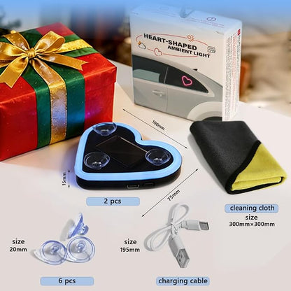Solar Powered Heart Light for Car (Ice Blue) | 2pcs Led wireless lamp with 6 modes vibration sensor, auto light activation, romantic gift for couples interior decor - Image 6