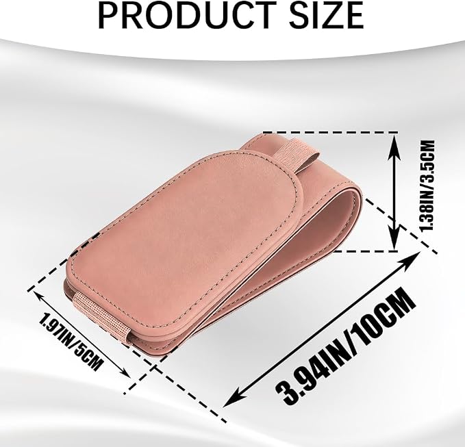2PCS Sunglass Holder for Car Visor, Visor Sunglasses Holder Clip, Magnetic Leather Eyeglass Hanger Clip for Car, Auto Accessories Eyeglass and Ticket Card Storage Mount for Vehicles (Pink) - Image 2
