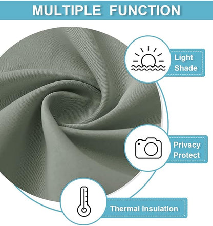 RYB HOME Blackout Curtains for Bedroom Living Dining Room 84 inches Long | Privacy Protection,Thermal Insulated,Sunlignt Heat Blocking,Drapes for Nursery Rental Room,W42 x L84,Greyish Green,2 Panels - Image 6