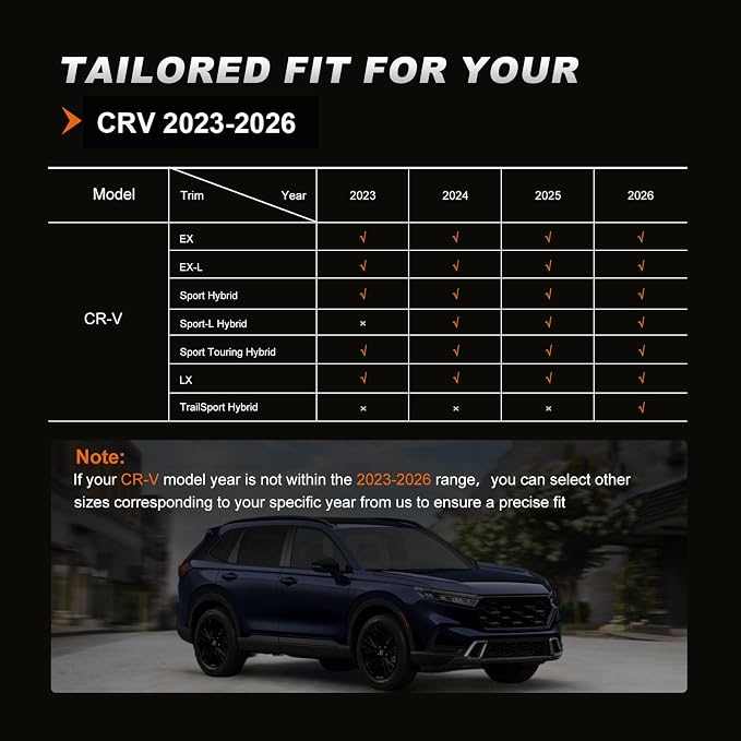 Custom Fit Seat Covers for Honda CRV: 2023 2024 2025 2026 | Front&Rear Full Set Faux Leather Waterproof Airbag Compatible Car CR-V Sat Cover (5 Seats,Black) - Image 2