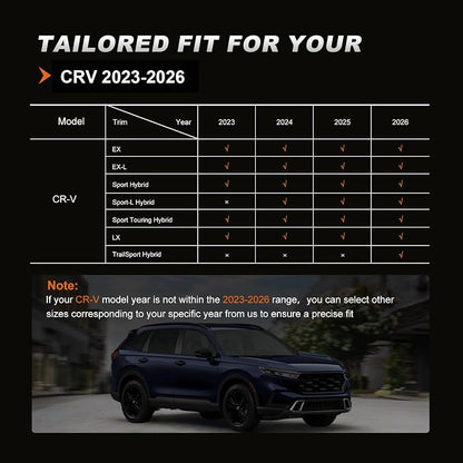 Custom Fit Seat Covers for Honda CRV: 2023 2024 2025 2026 | Front&Rear Full Set Faux Leather Waterproof Airbag Compatible Car CR-V Sat Cover (5 Seats,Black) - Image 2