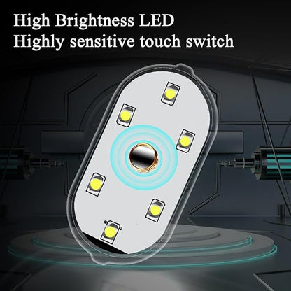 Auto Interior Lighting Car Rechargeable Wireless Led Ambient Lights | Mini Portable LED Reading Light, Touch Switch Magnetic Car Interior Floor Roof Drawers Armrest Box Lighting Decor 2Pcs/Pack - Image 5