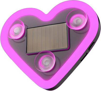 Car LED Ambient Light - Solar-Powered Heart-Shaped LED Neon Light, Wiring Free, Switchable Modes, Romantic Mood Decoration, Interior Atmosphere Lamps for Car (MHD - Pink) by fccairms