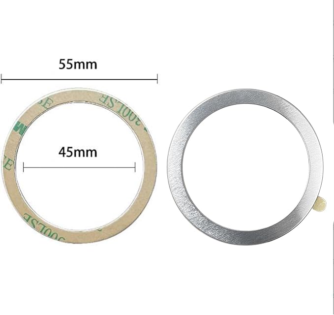 TENOC Universal Metal Ring Sticker, 3Pcs, Silver | Compatible with iPhone/Samsung/Android Cellphones, Magnetic Phone Charger/Mount/Holder Conversion - Image 2