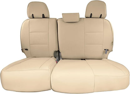 FH Group Custom Fit Car Seat Covers Specifically Made for 2011-2020 Toyota Sienna 7 Passenger, Car Seat Cover 3rd Row, Automotive Seat Covers in Solid Beige Faux Leather, Waterproof and Washable by FHGroup