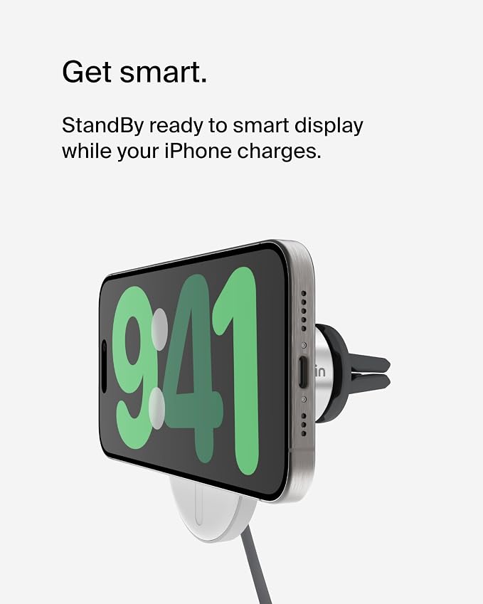 Belkin 15W MagSafe-Compatible Wireless Car Charger, Vent Mount | iPhone 17/16/15/14/13, Pixel 10 compatible, fast charging, secure vent mount, hands-free driving - Image 9