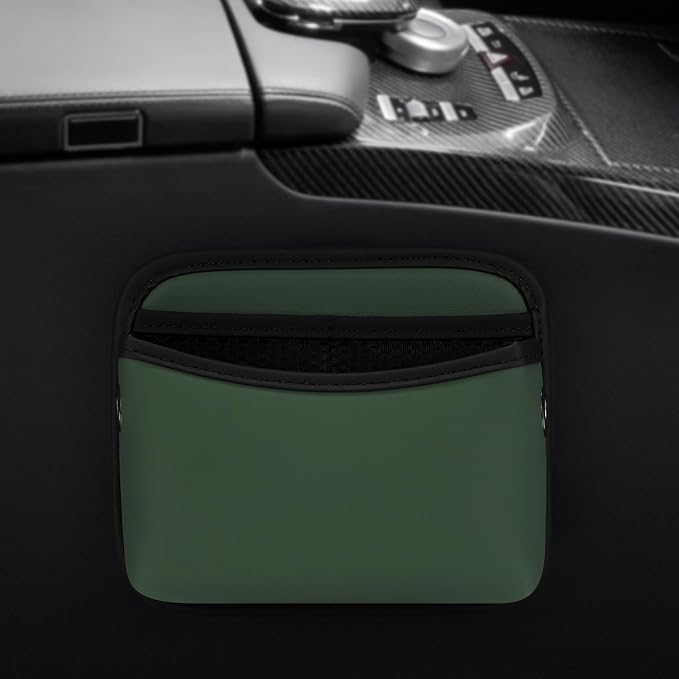 Accmor Universal Car Pocket Organizer - PU Leather Pouch for Seat, Door, Window, Console - Holder for Cards, Trash, Cell Phone, Sunglasses - Image 5