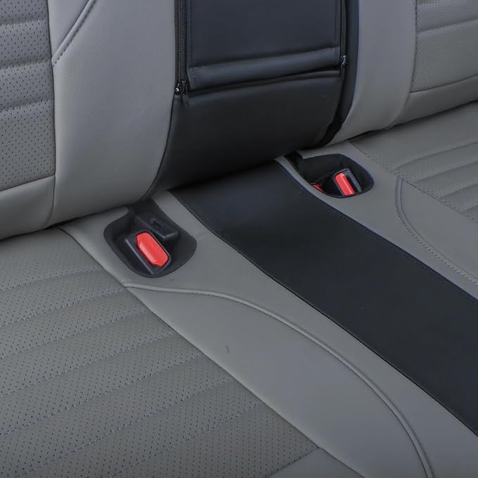 EKR Car Seat Covers for Subaru Forester 2014-2018(NO Base),Full Set | Custom Fit for Subaru Forester 2014-2018(Not for Base)Factory-Like Fit,360°Protection,Faux Leather(Black/Gray) - Image 5