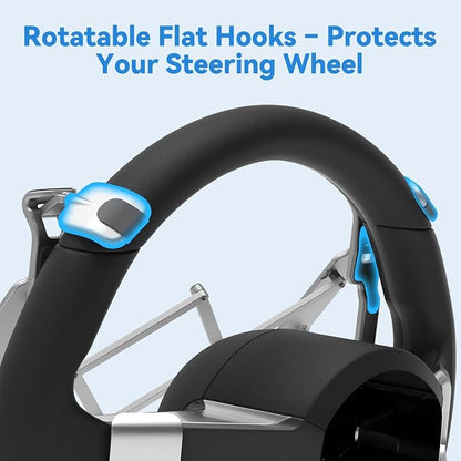 Car Laptop Mount steering Wheel Tray Holder, Height Adjustable Car Desk for Laptop iPad Computer Tablet, Foldable Portable Lap Laptop Stand for Car Vehicle Workstation for Truck SUV Tesla Motorhome - Image 4