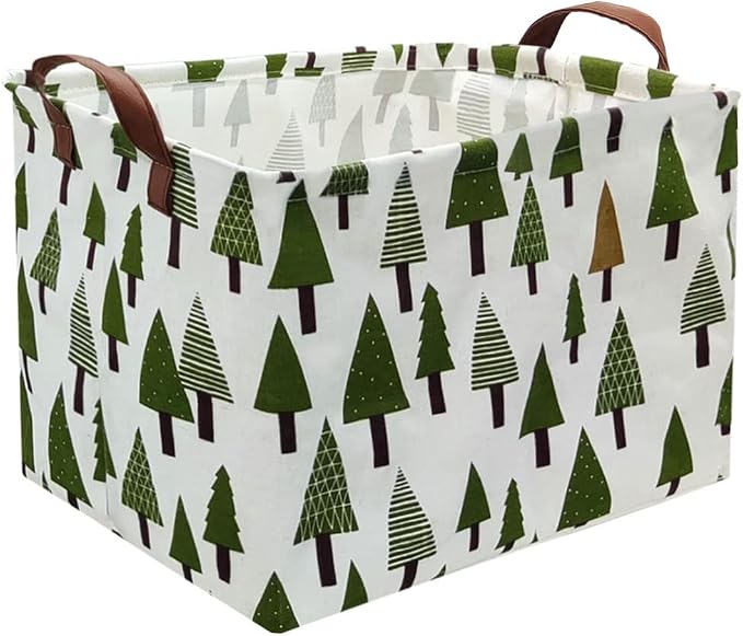 Tree basket,Laundry Basket Green Hamper Fabric Laundry Hamper,for baby hamper Nursery Toy Organizer tree room decor,Christmas gift decor,Gift Basket (tree) by FXOCSHE