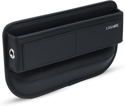 Car Seat Gap Filler Organizer (Black) -Soft PU Leather Car Seat Gap Filler Organizer - Gap Filler For Car w/ Pockets & Large Compartment - Slip-Resistant Between Seat and Center Console by Unknown