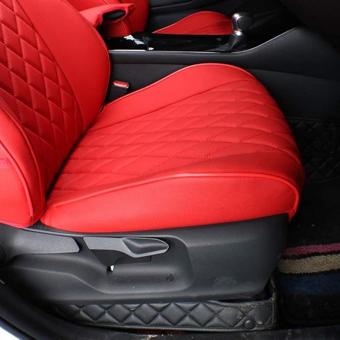 EKR Accord Car Seat Covers for Cars Honda Accord EX,EX-L,Sport,Sport SE,Touring 2016 2017(Rear Row W/Split),Car Seat Cover Full Set,Leather Seat Covers Front Seats & Back-Faux Leather(Red) - Image 3