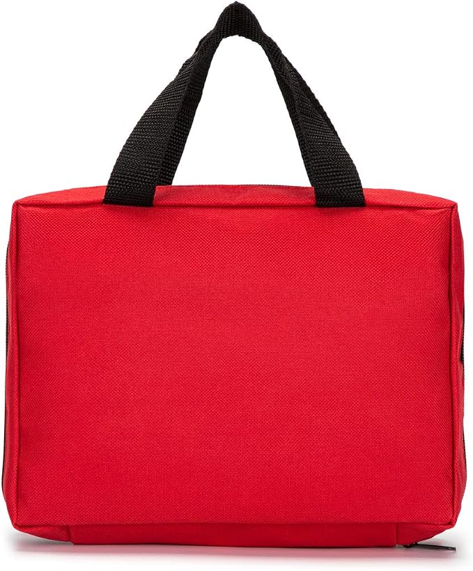 Red First Aid Bag Empty Travel Rescue Pouch First Responder Storage Medicine Emergency Bag for Car Home Office Kitchen Sport Outdoors (Red) - Image 2