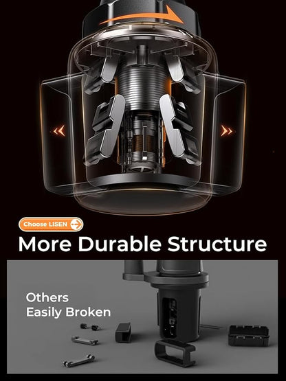 LISEN [Upgraded Version Cup Holder Phone Holder for Car, Universal 360° Adjustable Long Neck Car Phone Mount Golf Cart Truck Jeep, Compatible with iPhone Samsung Google & All 4.0-7.0 '' Phones - Image 6