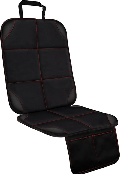SMART ELF Car Seat Protector, Thickest Padding and Non-Slip Backing 1Pack | Black Red Car Seat Cover with Mesh Pockets, 600D Leather and Fabric for SUV, Sedan, Truck, Easy to Install for Baby and Pet by SMARTELF