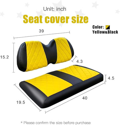 NOKINS Golf Cart Diamond Vinyl Seat Covers Fits Club Car Precedent 2004-UP | OEM Standard Front Seat Cushion,No Nails Required - Image 5