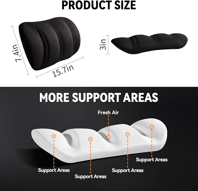 Lumbar Support Pillow for Car,Back Support for Car Seat Cushion,Adjustable Straps Securely Fixed Car Lumbar Support Pillow for Office Chair (Beige for Office Chair) - Image 6