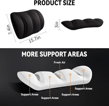 Lumbar Support Pillow for Car,Back Support for Car Seat Cushion,Adjustable Straps Securely Fixed Car Lumbar Support Pillow for Office Chair (Beige for Office Chair) - Image 6
