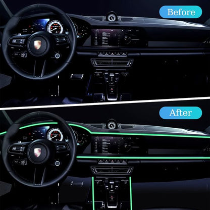 16FT EL Wire Strip Lights, USB Car Neon Trim, Sewing Edge, Ice Green | USB-powered operation, sewing-edge design, fuse protection, interior ambient lighting use, cut-to-length construction - Image 5