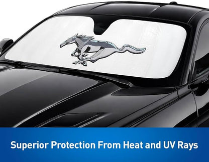 Custom Fit Windshield Sunshade Compatible with 2015-2023 Ford Mustang, Gen 6 - Accordion Folding Sunshield, Official Logo, Heat & UV Protection - Image 4