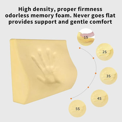 Memory Foam Lumbar Support Pillow for Car - Lower Back Support Cushion for Driving, Back Pain Relief for Car Seat, Office Chair, Wheelchair (Gray) - Image 2