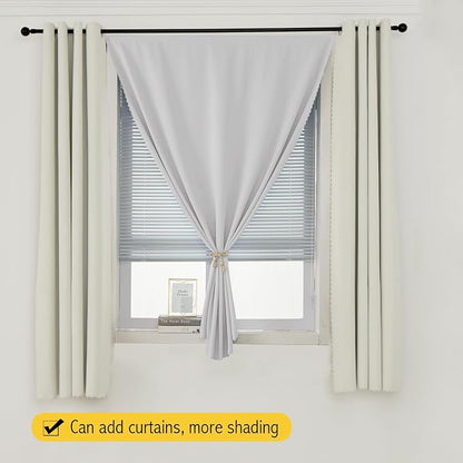 Instant Blackout Window Curtain with Reusable Adhesive, Thermal Insulated Fabric for RV Camper Small Windows, 71" W x 72" L, Light Grey, 1 Panel - Image 8
