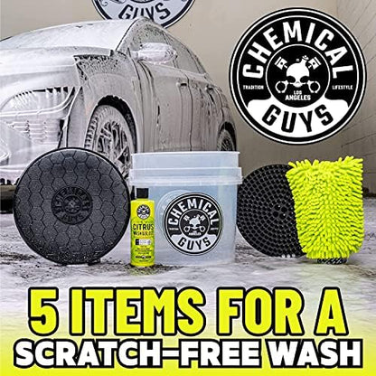 Chemical Guys CWS_101_64BK Car Wash Detailing Bucket, Mitt & Accessories Bundle (6 Items) Featuring Maxi-Suds II Foaming Car Wash Soap 64 oz (.5 Gal) Cherry Scent - Works on Cars, Trucks, SUVs, & More - Image 5