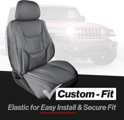 Coverland Custom SUV Car Seat Covers for 2019-2024 Subaru Forester | Premium Waterproof Faux Leather Non-Slip Memory Foam Airbag Compatible Custom Fit Interior Protector [Front Seat-Dark Gray] - Image 2
