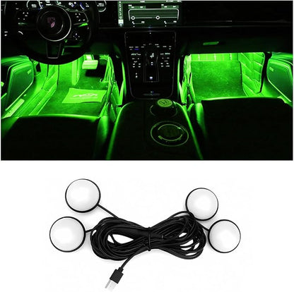 BESULEN Car Interior LED Lights, Neon Light Kit with USB Port, Green | 4 in 1 Car Ambient Neon Light Kit with USB Port, Interior LED Atmosphere Lights, Decoration for Car Home Garden Party by BESULEN