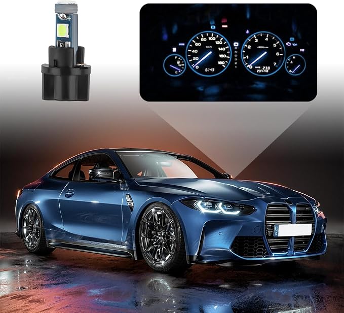20PCS Car LED Dash Lights - Super Bright Instrument Cluster Light Bulbs with T5 37 74 LED Bulbs & Twist Lock Socket - Universal 12V L-ED Lights for Car Interior Accessories (Ice Blue) - Image 3