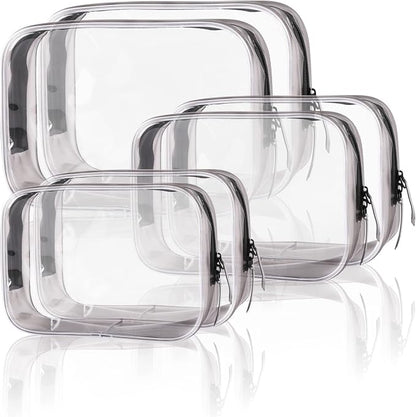 Buminee Clear Travel Bags for Toiletries, Lightweight Toiletry Bag, Multipurpose Transparent TSA Cosmetic Bag-6 Pack by Buminee
