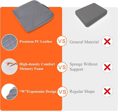 kingphenix Memory Foam Car Seat Cushion for Driving Comfort and Office Use | Coccyx and Lower Back Pressure Relief, Non-Slip Seat Cushion for Cars, Trucks, SUVs, Long Drives and Office Chairs, Gray - Image 7