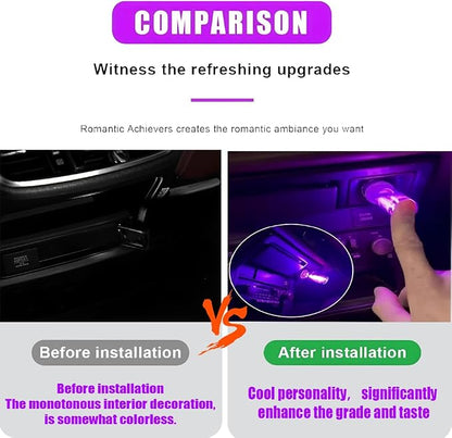 1 Pack Car LED Lights Interior, USB Light for Car Decor & Bedroom, Touch Dimmable Ambient Lighting, Mini Glass Bottle Night Light for Camping Gifts-Yellow - Image 7