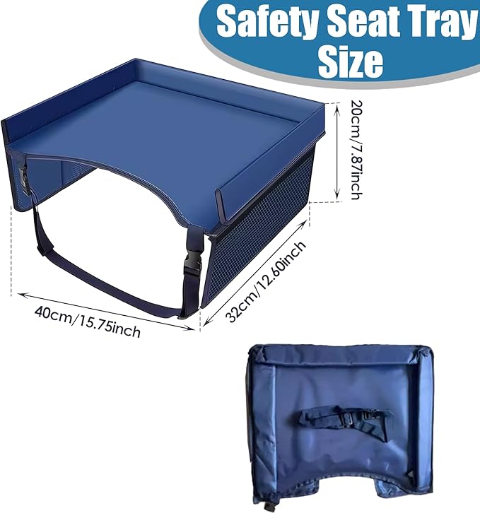 Kids Travel Tray for Car Seat - Toddler Road TripEssentials with Drawing Kit, Lap Desk Organizer for Car &Airplane - Image 3