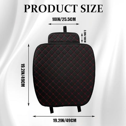 Leather Front Car Seat Cover, Anti-Slip Car Seat Bottom Covers, Full Wrapped Bottom Seat Protectors with Storage Pocket, Universal Comfortable Seat Cushion Fit Vehicles SUVs Trucks (K2-Black Red) - Image 2
