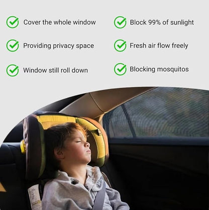 2Pack Large Size Super Elastic 42" to 53" Car Window Shades for SUV, Pickup | Elastic UV Protection Breathable Mesh Covers for SUV, Pickup, Minivan, Side Window Screen for Car Camping Overnight Sleeping - Image 3