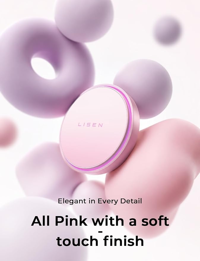 LISEN 15W MagSafe Car Mount Charger,[Light Pink] Magnetic Wireless Car Charger, Dashboard & Air Vent Car Phone Mounts, Car Phone Holder for iPhone 17-12, Samsung, Pixel, Cute Car Accessories for Women | [Light Pink & Purple LED light] Magsafe Car Mount... - Image 2