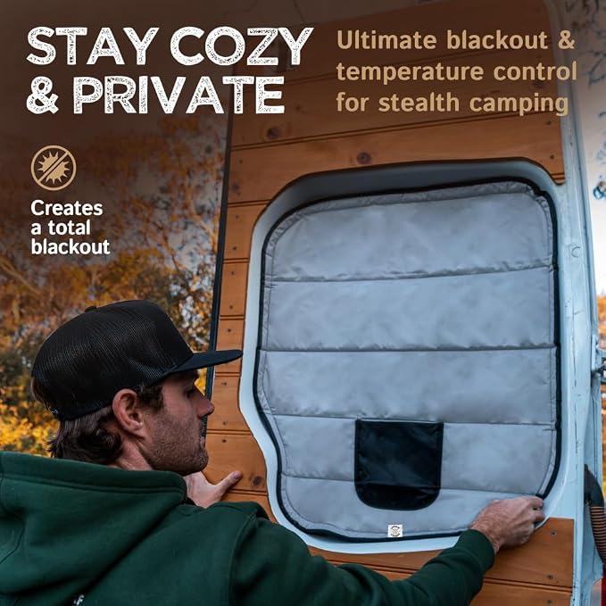 Living in a Bubble Insulated Blackout Rear Window Covers (Pair) for Mercedes Sprinter Van Year 2019-2026, VS30 (Full Metal Door - Bare Metal Frame) - Image 2