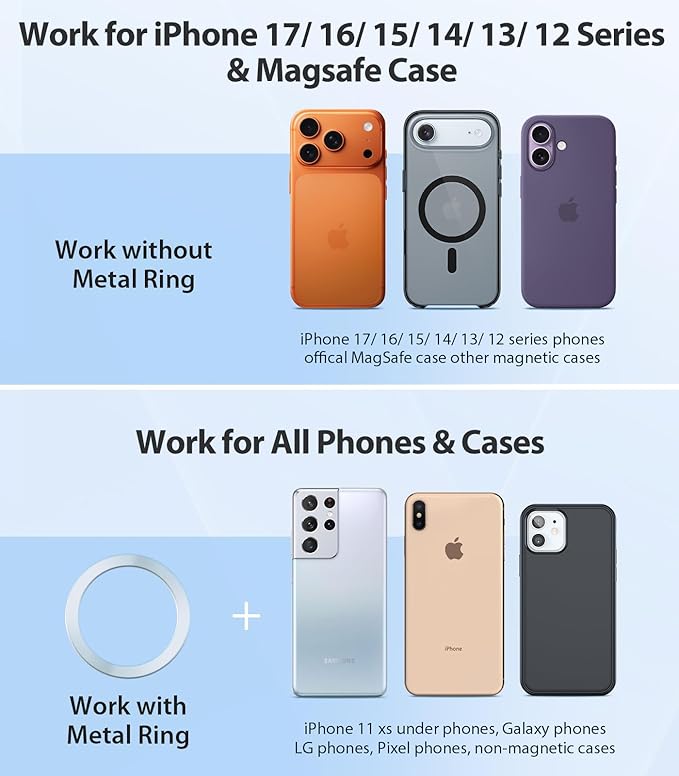 VICSEED for MagSafe Car Mount [Upgraded Strongest Magnet Power] Magnetic Phone Holder for Car Vent 360 Adjustable Magnetic Car Phone Holder Mount for iPhone 17 Pro Max 16 15 14 13 12 Plus Mini - Image 4