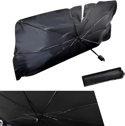 1 PC Car Sunshade Umbrella, Windshield Sun Shade with UV Block, Foldable Reflective Sunscreen Front Window Cover, Universal for Most Cars, Trucks, SUVs (55"x 31" Sliver #A) by Unknown