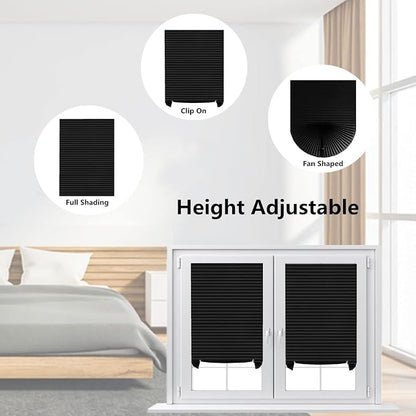 Window Blinds Cordless Blackout No Drill Cut to Size Clip On Stick On Self Adhesive Temporary Blinds Pleated Paper Blinds for Windows Doors Shades for Home Nursery Bedroom Kitchen Bathroom | Non-Woven, Blackout, Easy Install, Self Adhesive, Pleated Win... - Image 8
