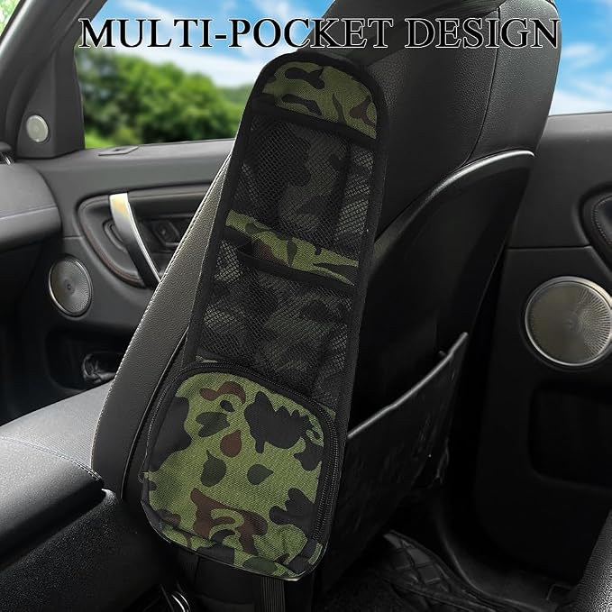 Car Seat Side Organizer, Seat Side Storage Pocket, Multifunctional Mesh Net Pocket, Car Multi-Pockets Backseat Organizer Side Hanging Bag for Storage Coins, Cell Phones, Glasses (Green, 1PCS) - Image 7
