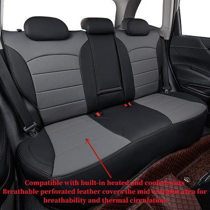 Car Seat Covers for 2009-2013 Subaru Forester,Rear w/Armrest,Faux Leather | Full Set Suv Seat Cushion,Easy Installation,Factory Look,Waterproof Car Seat Protector (Black/Gray) - Image 5