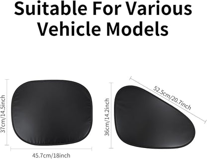4pcs Car Window Shades, Electrostatic Adsorption Full Blackout Shades (2 Sizes) - 18.7*14.2in Front +17.3*14.3in Rear, UV Blocking for Baby/Family, Suitable for Daily Travel/Camping, Colorful - Image 3